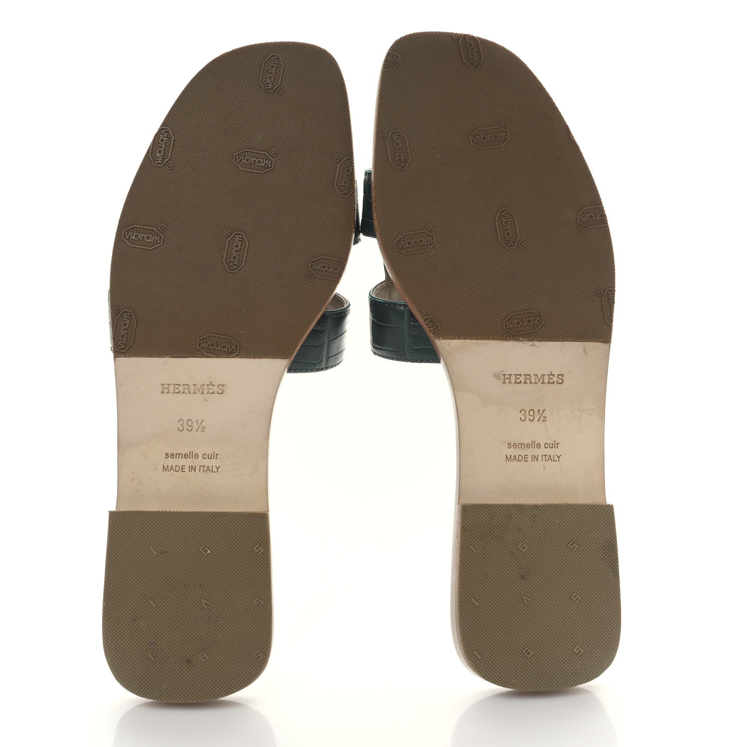 Hermes Matte Alligator Oran Sandals 39.5 Emeraude 5 of 8