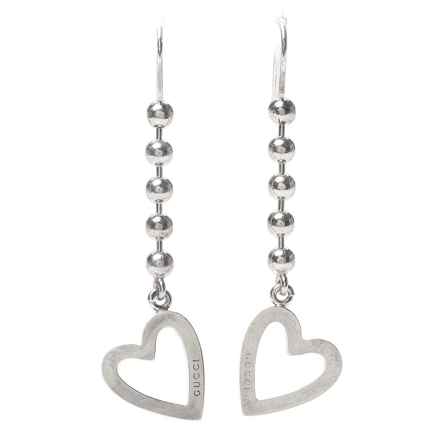 Sterling Silver Heart Drop Earrings