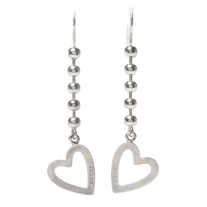 Gucci Sterling Silver Heart Drop Earrings 1 of 4