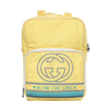 Gucci Nylon Twill Blind For Love Interlocking G Backpack Pastel Yellow Multicolor 1 of 9