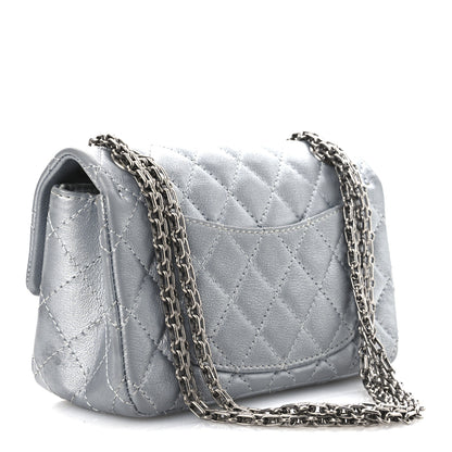 Chanel Metallic Grained Calfskin Quilted 2.55 Reissue Mini Flap Silver 3 of 13