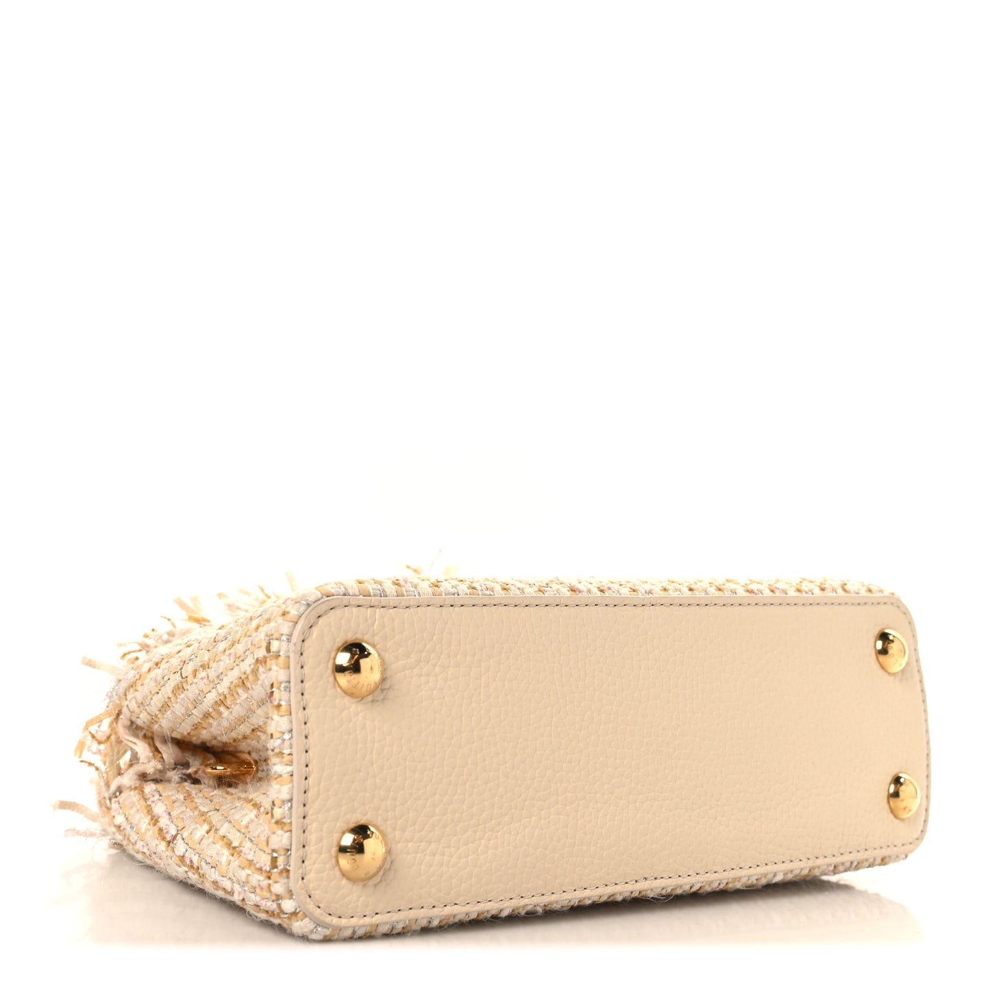 Tweed Taurillon Capucines BB Beige