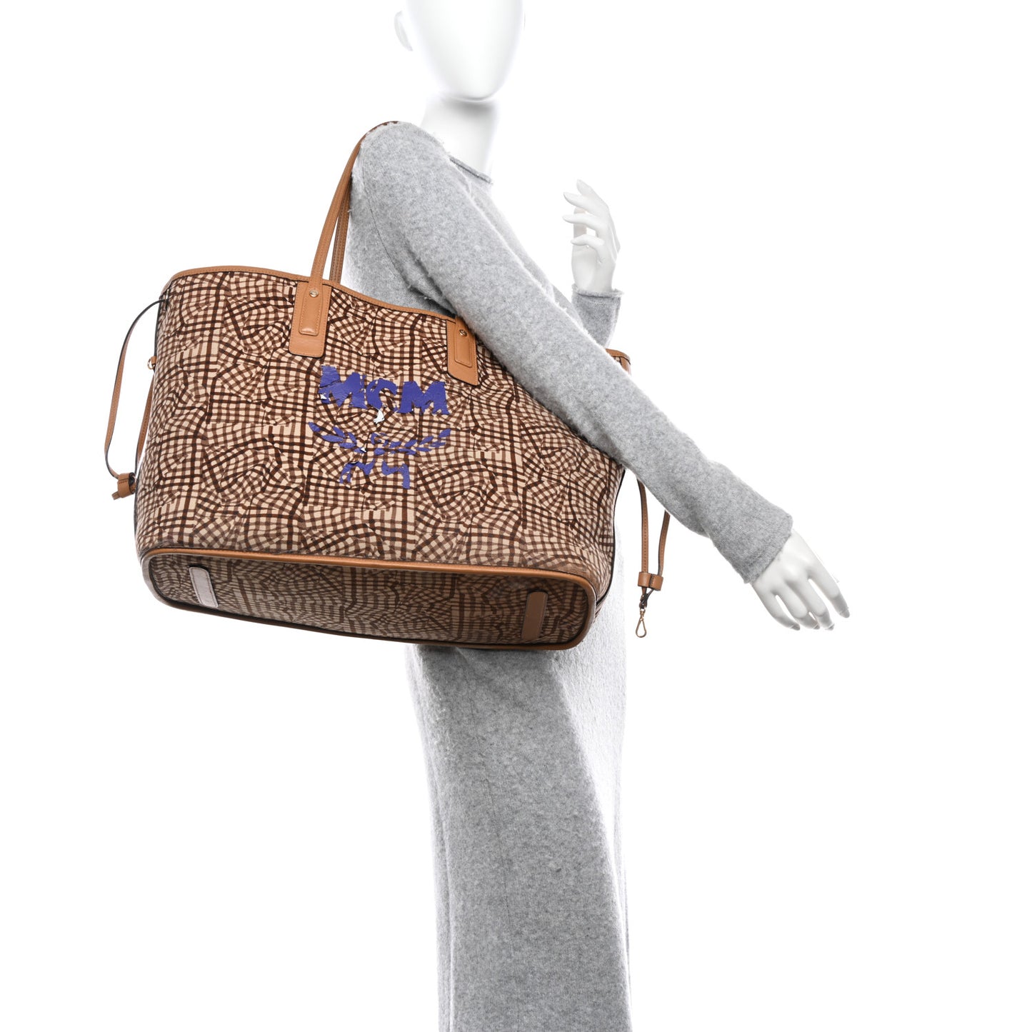 Visetos Large Liz Reversible Shopper Tote Cognac
