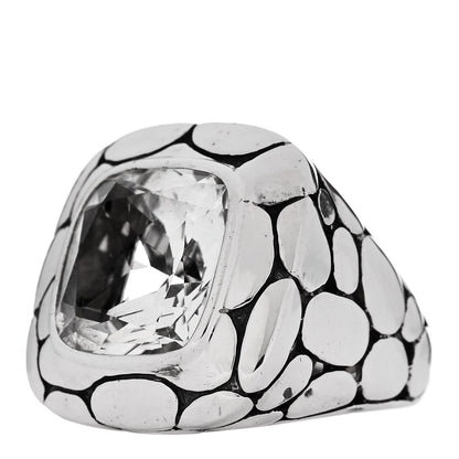 John Hardy Sterling Silver White Topaz Batu Kali Square Ring 54 7 3 of 5