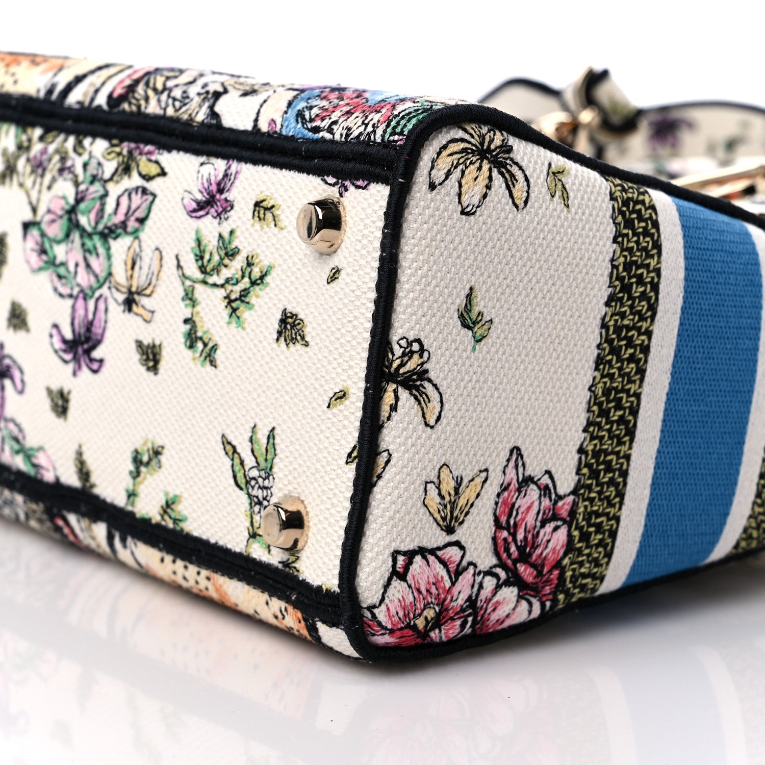 Christian Dior Canvas D-Constellation Embroidered Medium Lady D-Lite Latte Multicolor 8 of 8