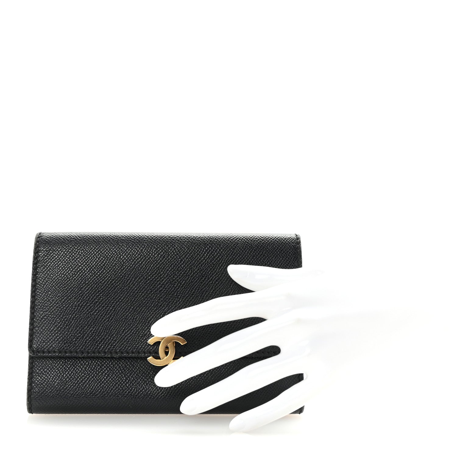 Chanel Grained Calfskin CC Flap Wallet Black 2 of 8