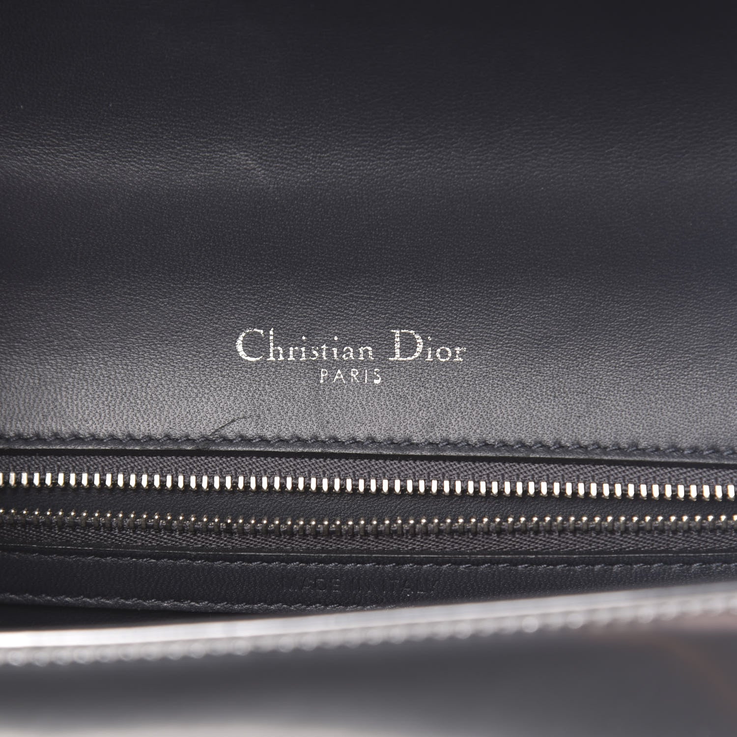 Christian Dior Metallic Patent Micro-Cannage Medium Diorama Flap Bag Silver 5 of 11