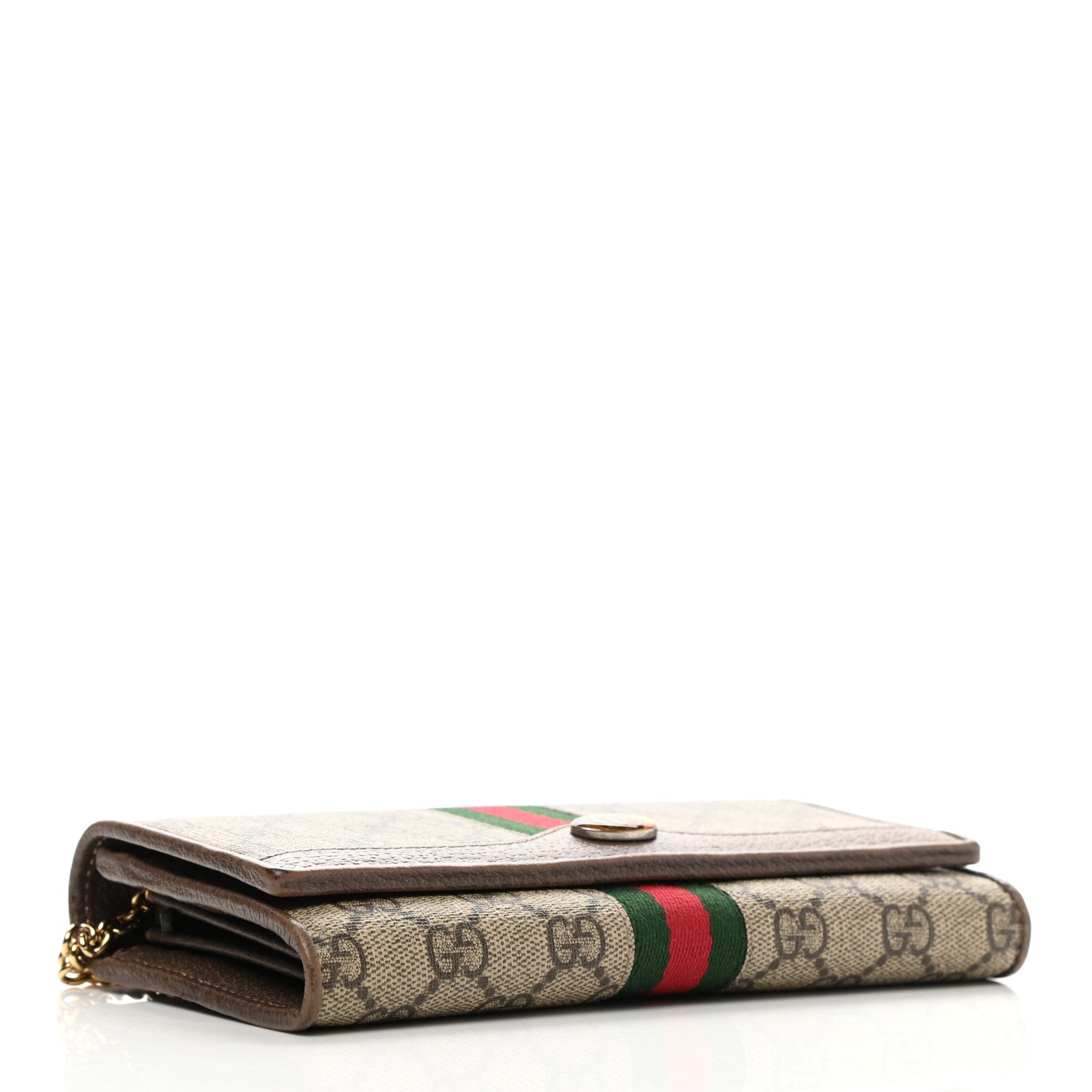 Gucci GG Supreme Monogram Web Ophidia Wallet On Chain Brown 4 of 9