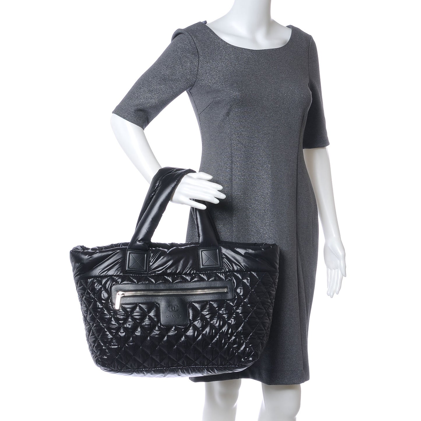 Nylon Coco Cocoon Large Tote Black
