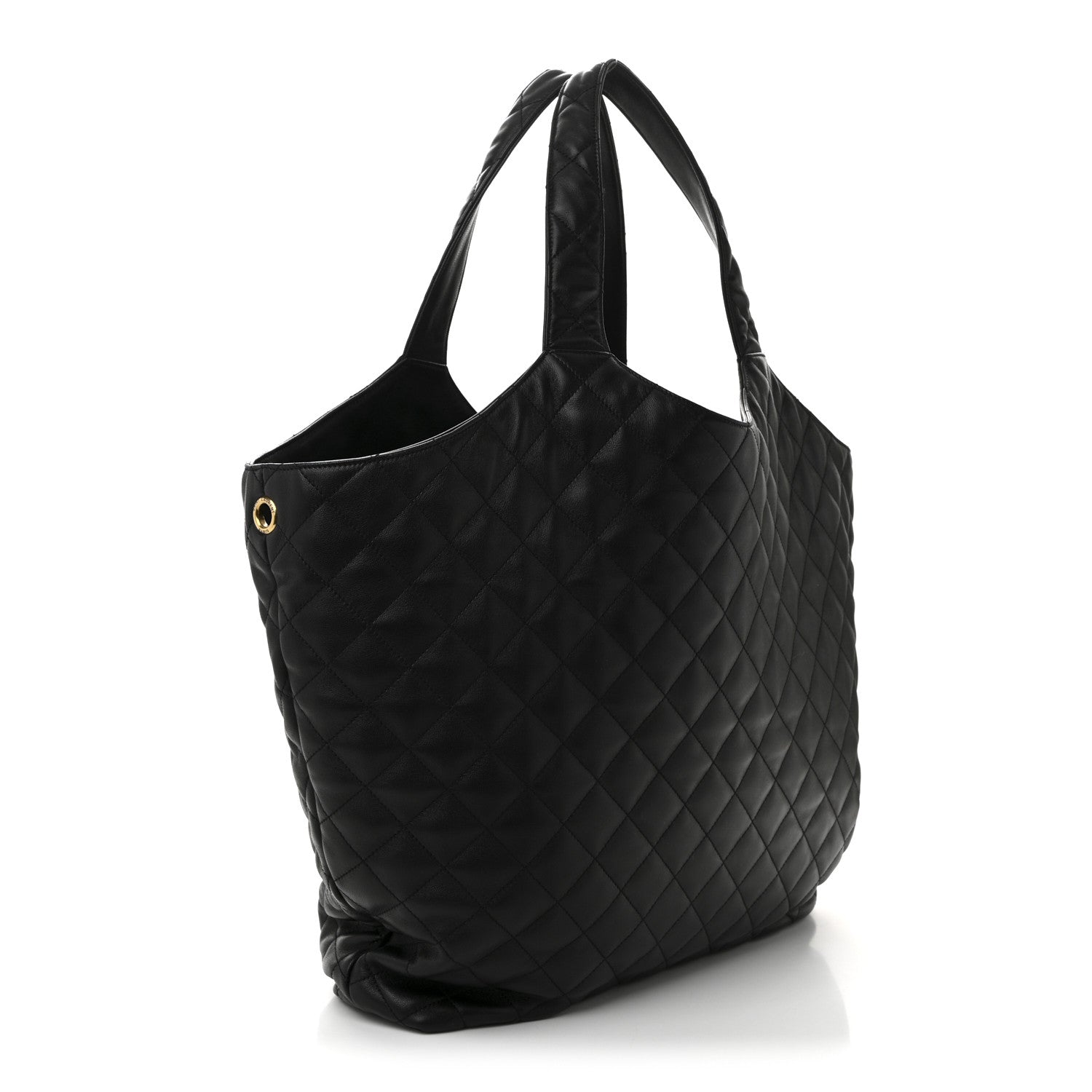 Saint Laurent Lambskin Quilted Maxi Icare Shopping Tote Black 4 of 12