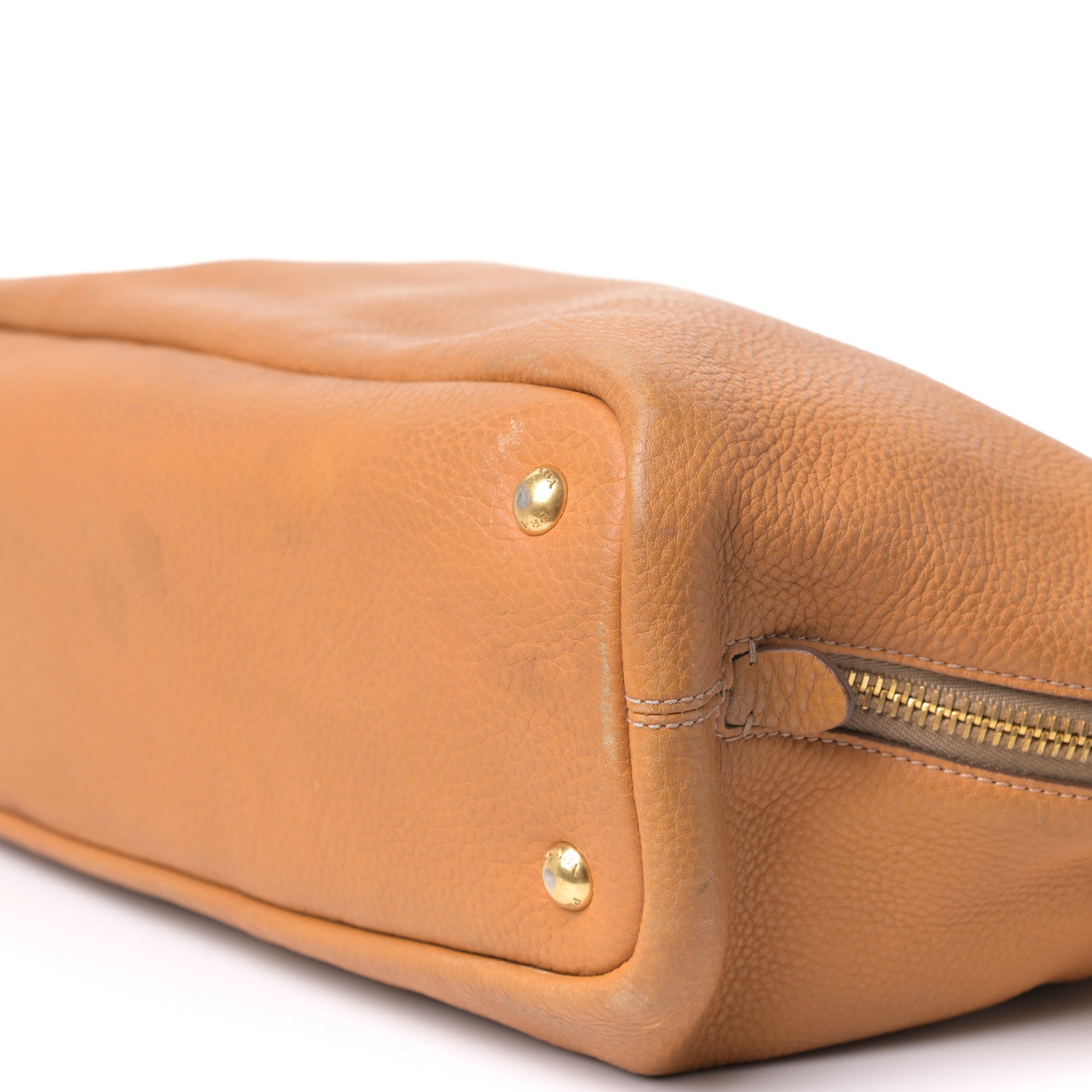 Prada Vitello Daino Side Zip Shopping Tote Caramel 6 of 17