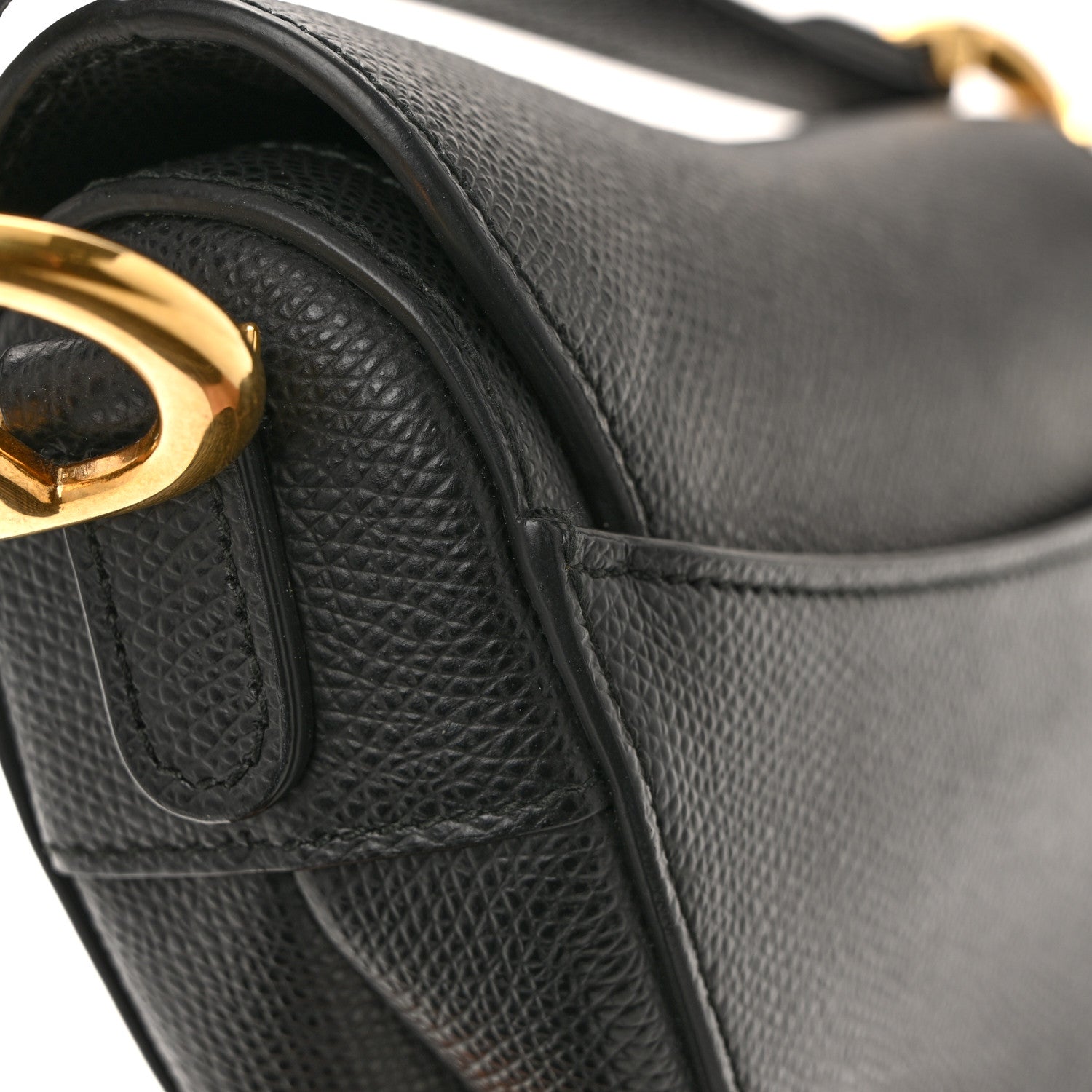 Christian Dior Grained Calfskin Mini Saddle Bag Black 12 of 13