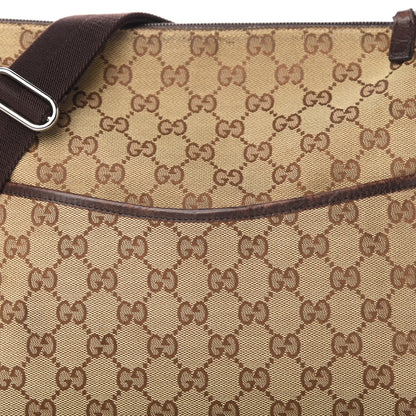 Gucci Monogram Calfskin Perforated Medium Flat Messenger Bag Dark Brown 10 of 15