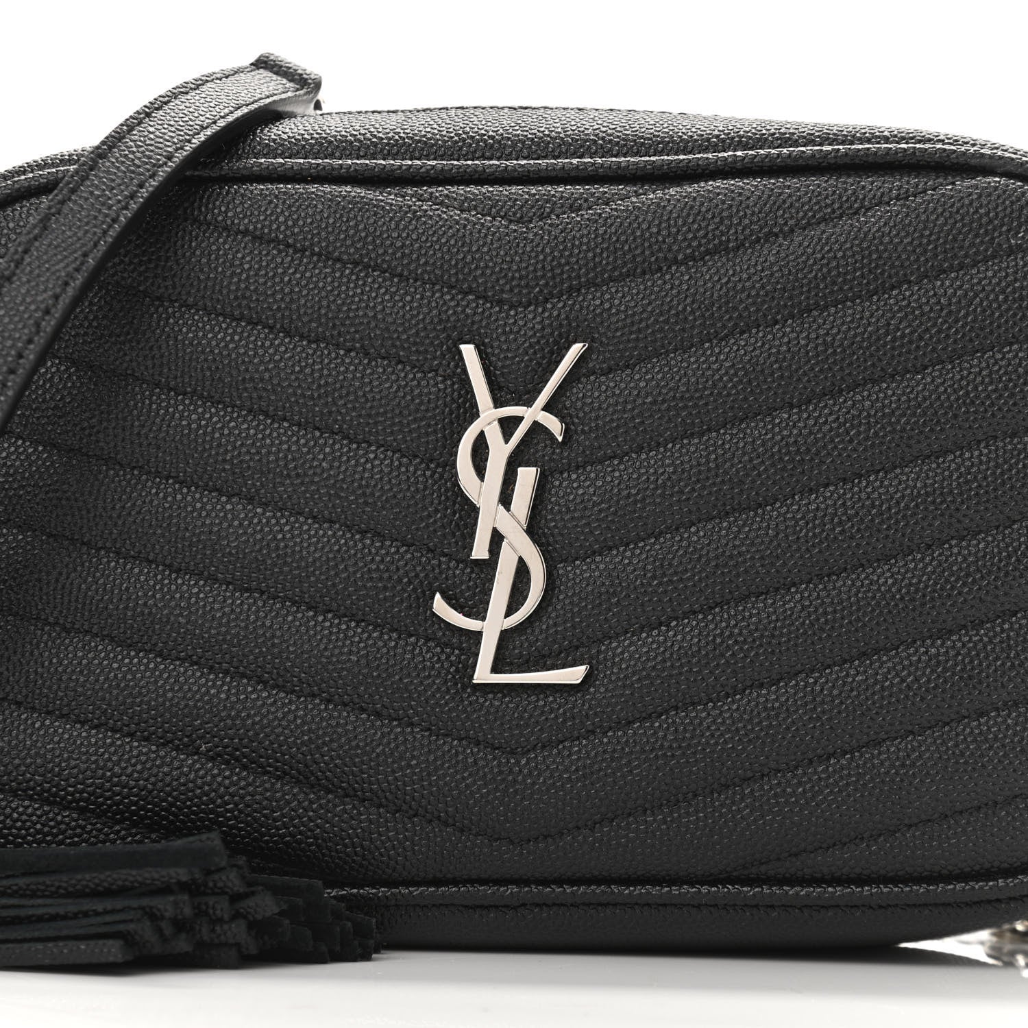 Saint Laurent Grain De Poudre Matelasse Monogram Mini Lou Camera Bag Black 6 of 11