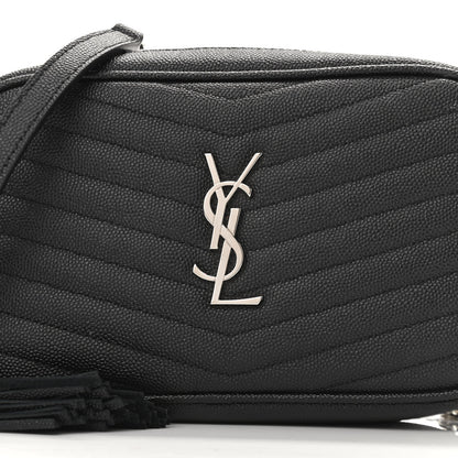 Saint Laurent Grain De Poudre Matelasse Monogram Mini Lou Camera Bag Black 6 of 11