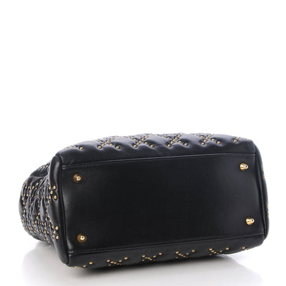 Christian Dior Lambskin Studded Cannage Medium Lady Dior Black 5 of 8