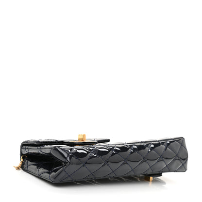 Chanel Patent Quilted Reissue Double Flap Clutch Navy 4 of 11