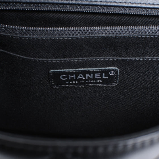 Leather Quilted In the Business Flap Bag Black