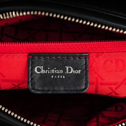 Christian Dior Lambskin Studded Cannage Medium Lady Dior Black 6 of 8