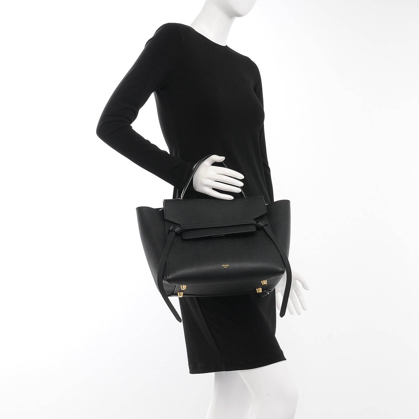 Grained Calfskin Mini Belt Bag Black