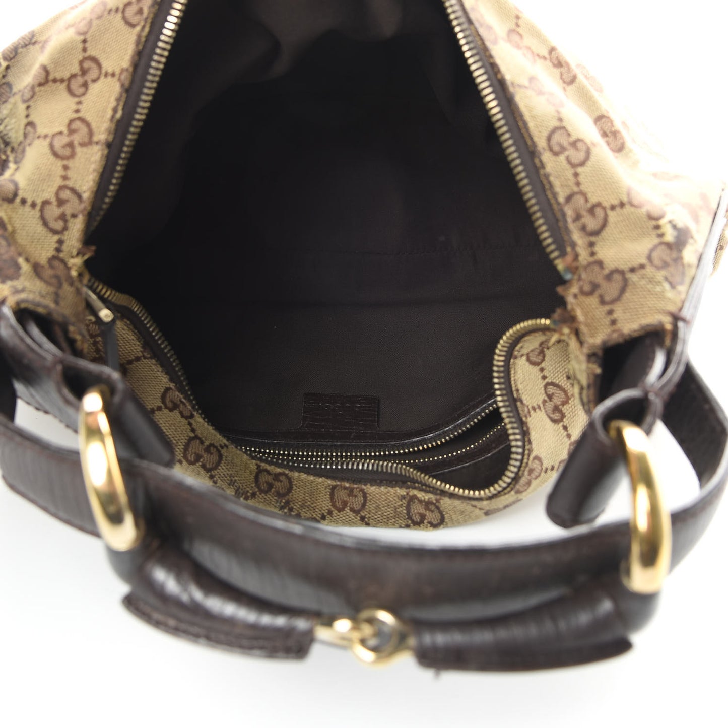 Monogram Medium Horsebit Chain Hobo Dark Brown