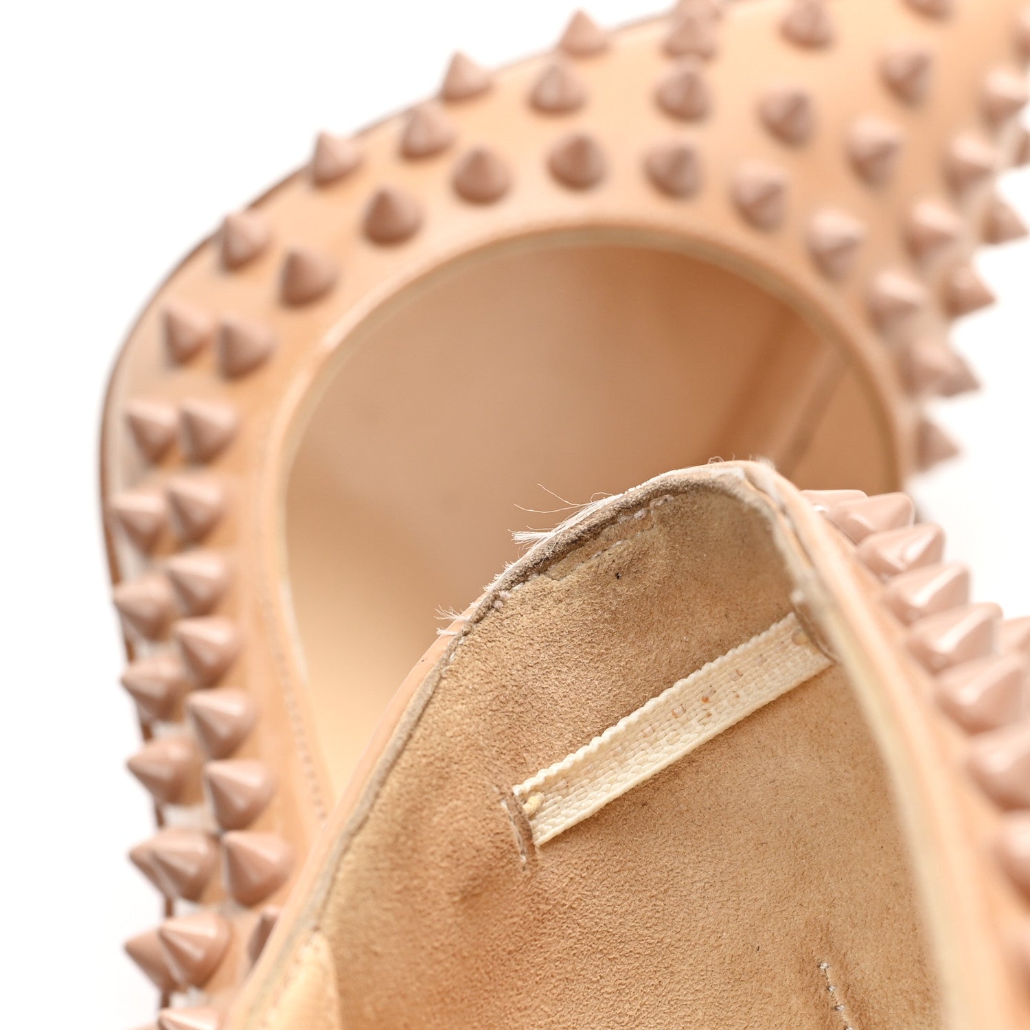 Christian Louboutin Patent Pigalle Spikes 120 Pumps 36 Nude