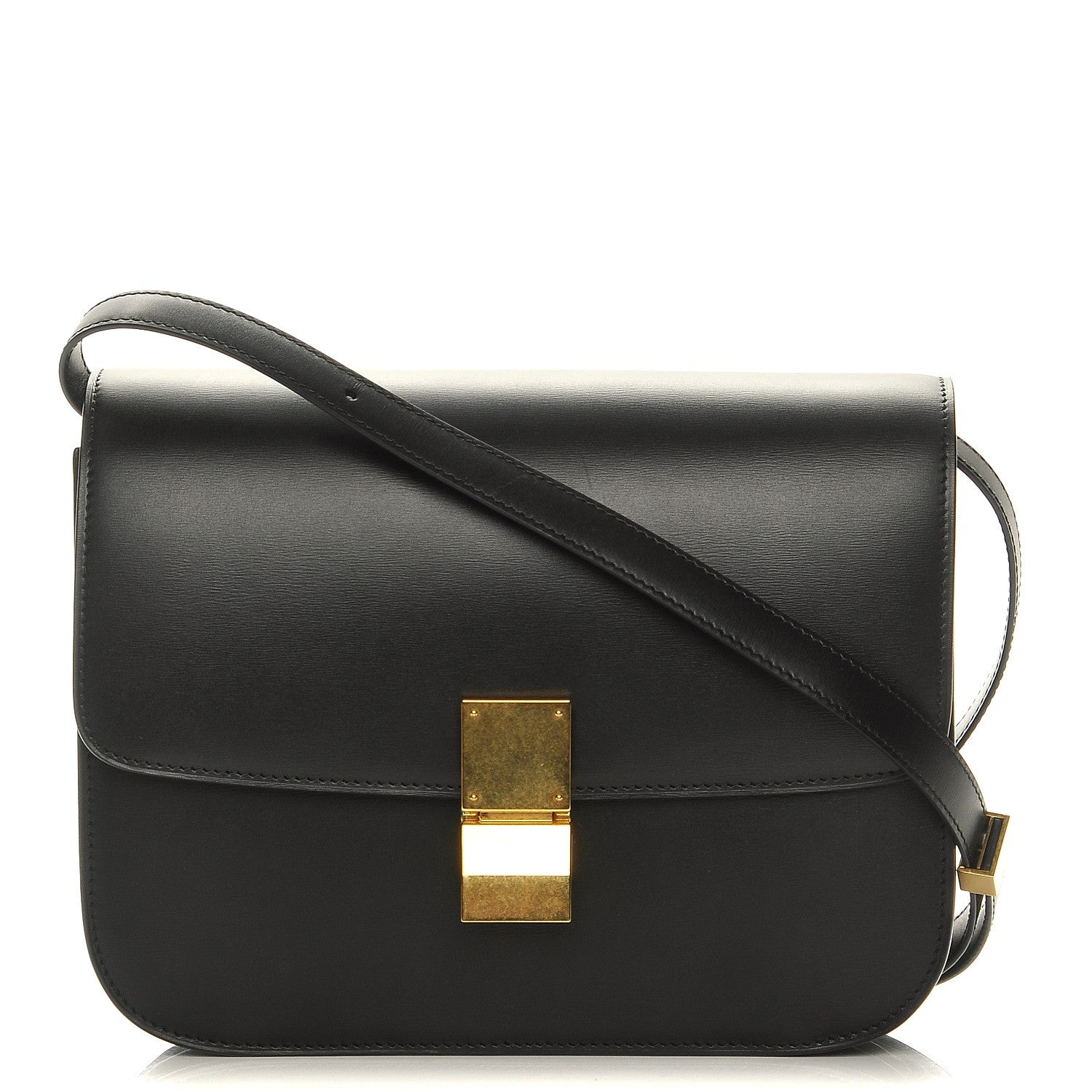 Celine Box Calfskin Medium Classic Box Flap Bag Black 1 of 9