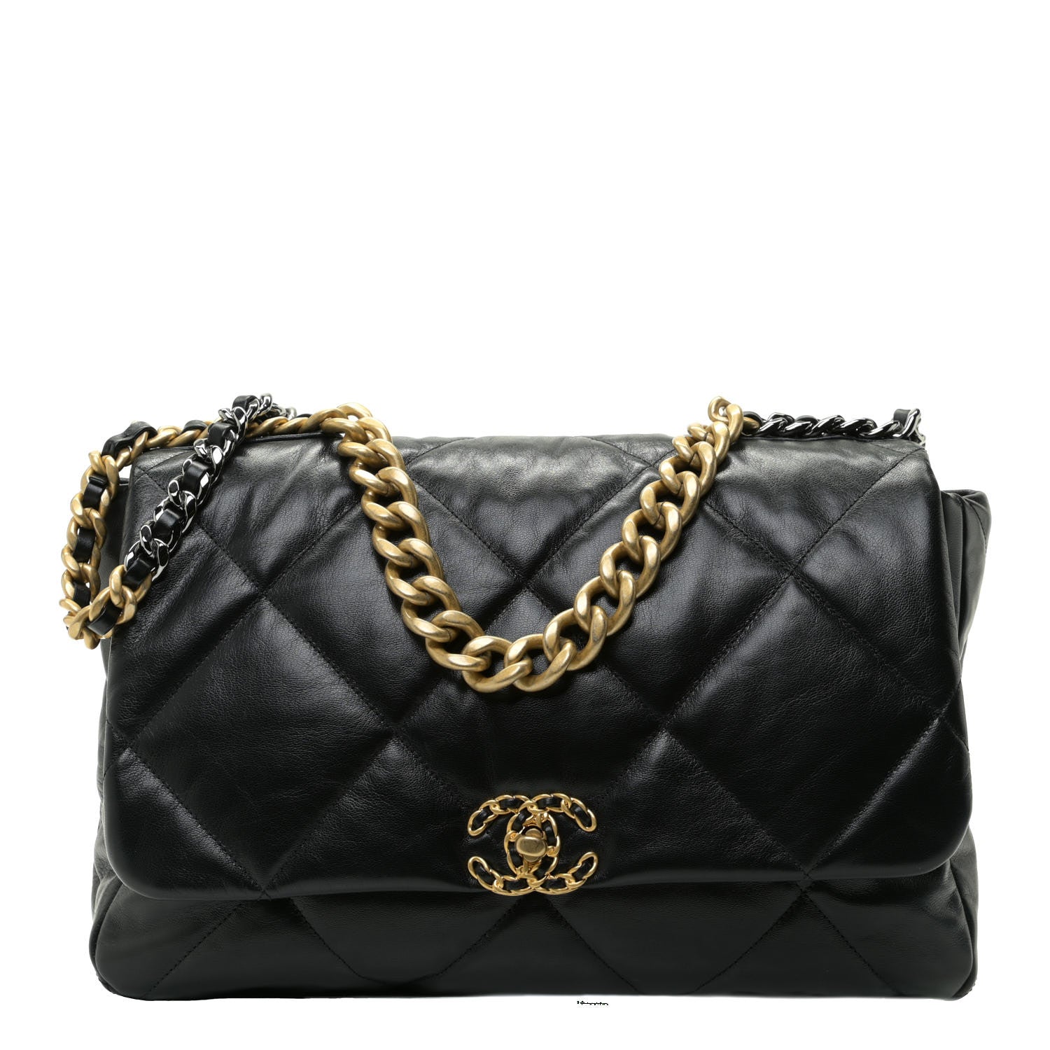 Chanel Lambskin Quilted Maxi Chanel 19 Flap Black 1 of 9