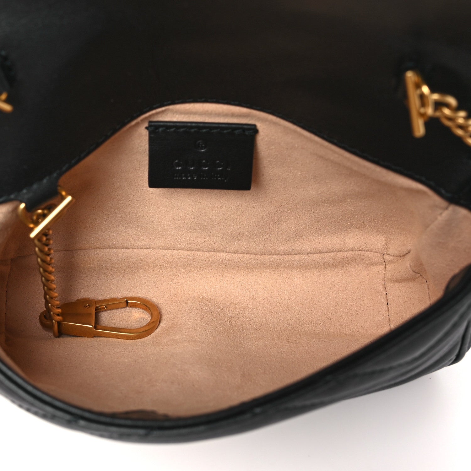 Gucci Calfskin Matelasse Super Mini GG Marmont Shoulder Bag Black 5 of 10