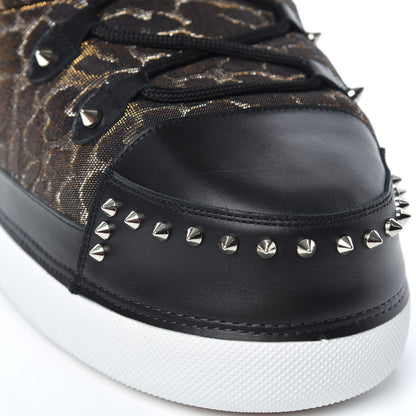 Christian Louboutin Calfskin Lurex Leopard After Snow Mens Flat Boots 43 Black 8 of 9