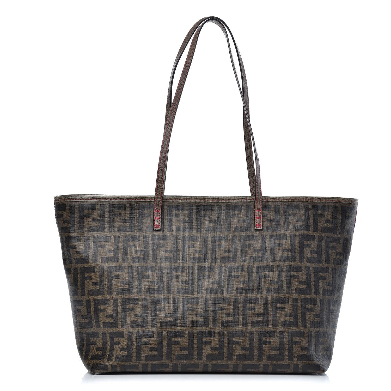 Fendi Zucca Spalmati Vitello Elite Small Roll Tote Tobacco Ciclamino 1 of 12