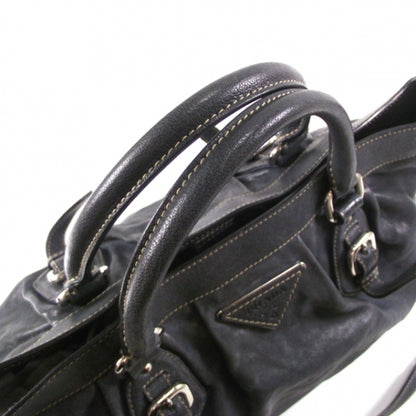 Prada Leather Buckles Tote Blue 6 of 11