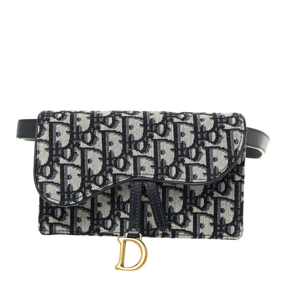 Christian Dior Oblique Saddle Belt Bag Blue 1 of 12
