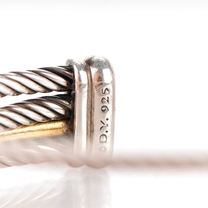 David Yurman Sterling Silver 18K Yellow Gold Crossover Cuff 4 of 7