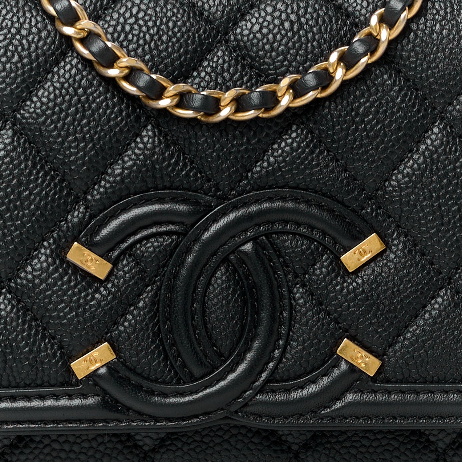 Chanel Caviar Quilted Small CC Filigree Flap Black 8 of 12