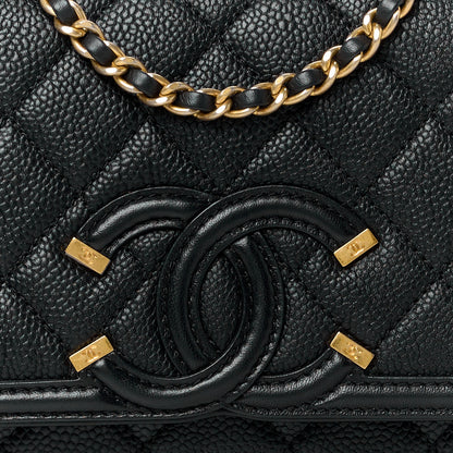 Chanel Caviar Quilted Small CC Filigree Flap Black 8 of 12