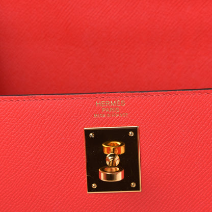 Hermes Epsom Kelly Sellier 32 Rouge de Coeur 7 of 12