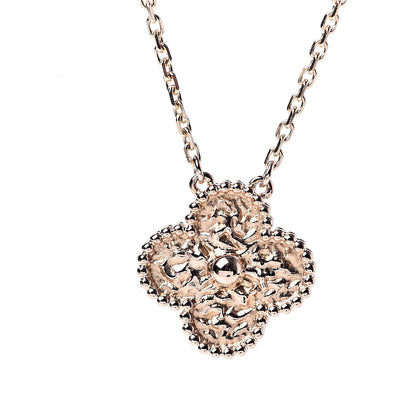 Van Cleef & Arpels 18K Rose Gold Vintage Alhambra Pendant Necklace 4 of 7
