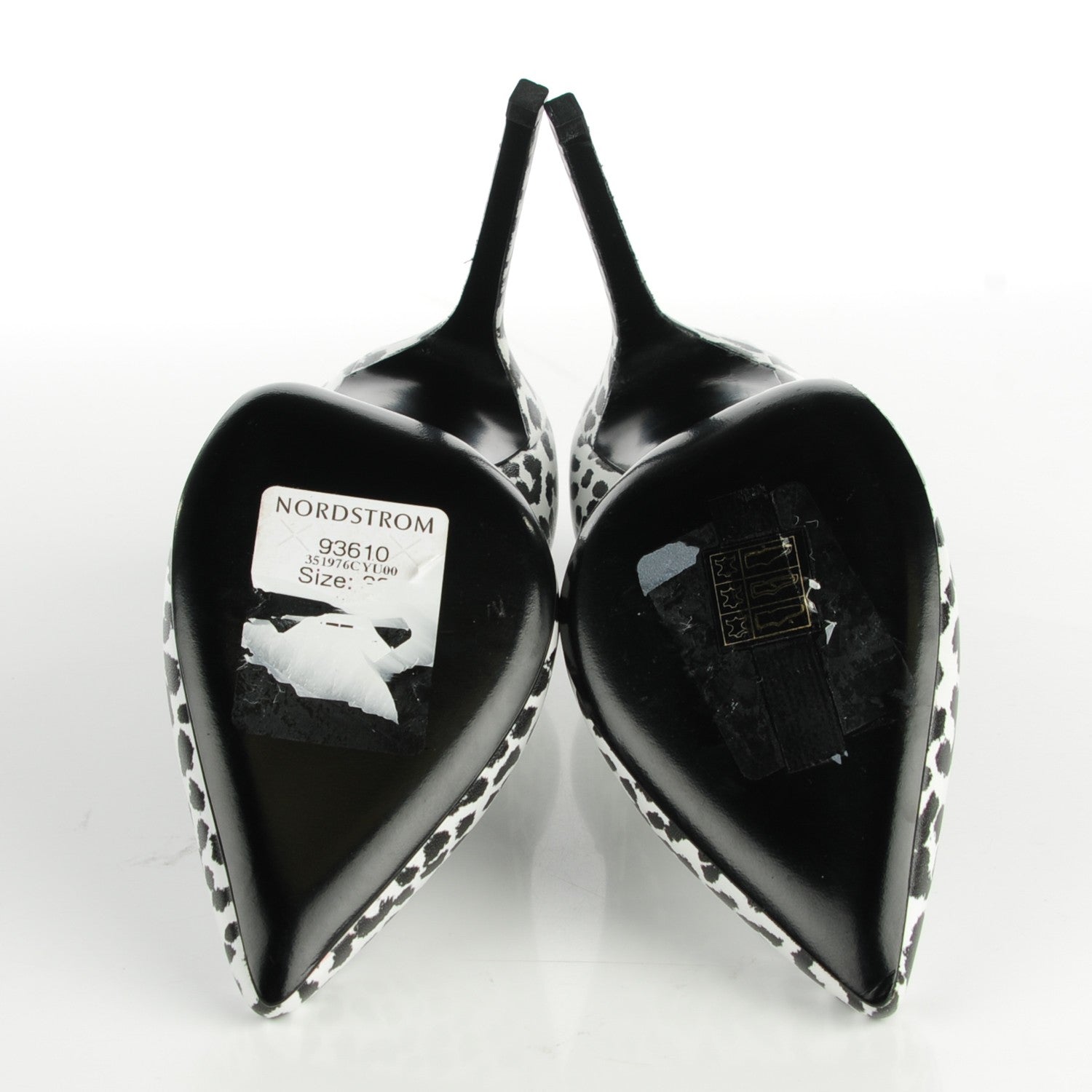 Saint Laurent Soft Calfskin Baby Cat Paris 105 Pumps 38 Bianco Nero Black 6 of 8