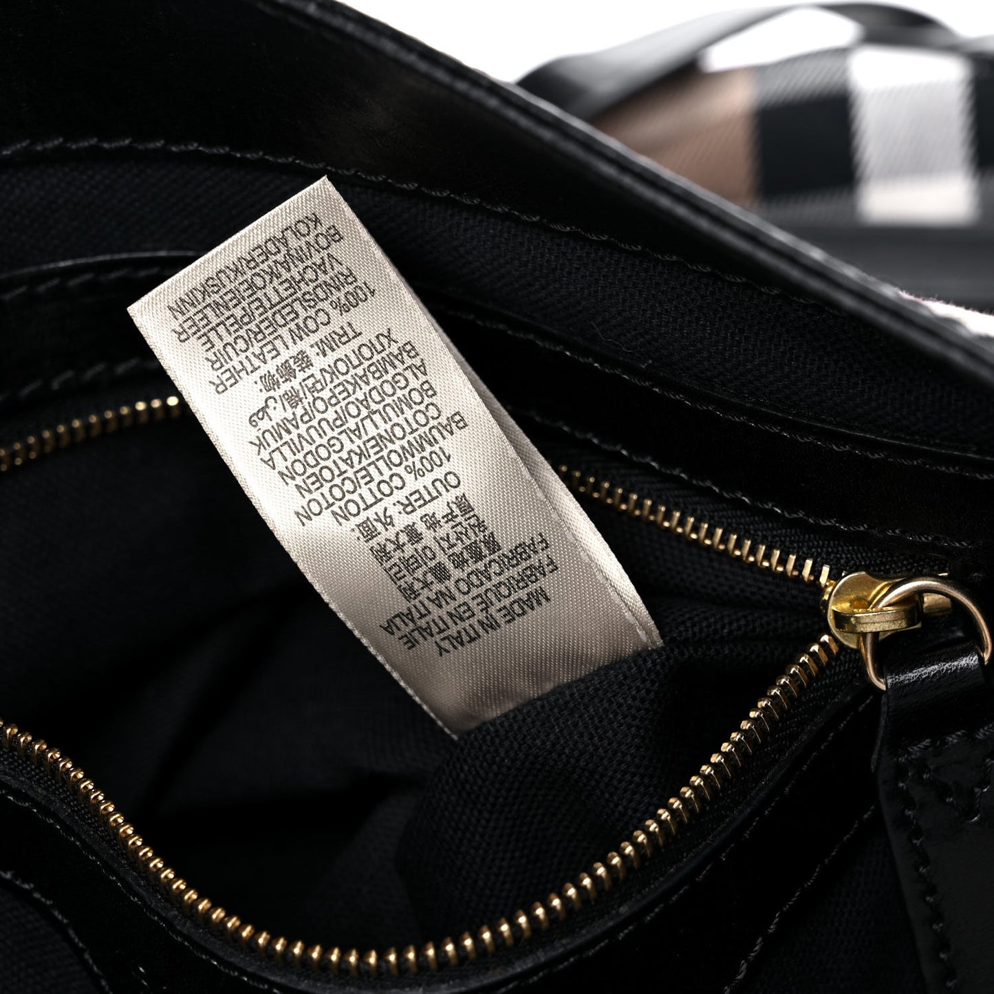 House Check Bridle Calfskin Medium Gosford Hobo Black