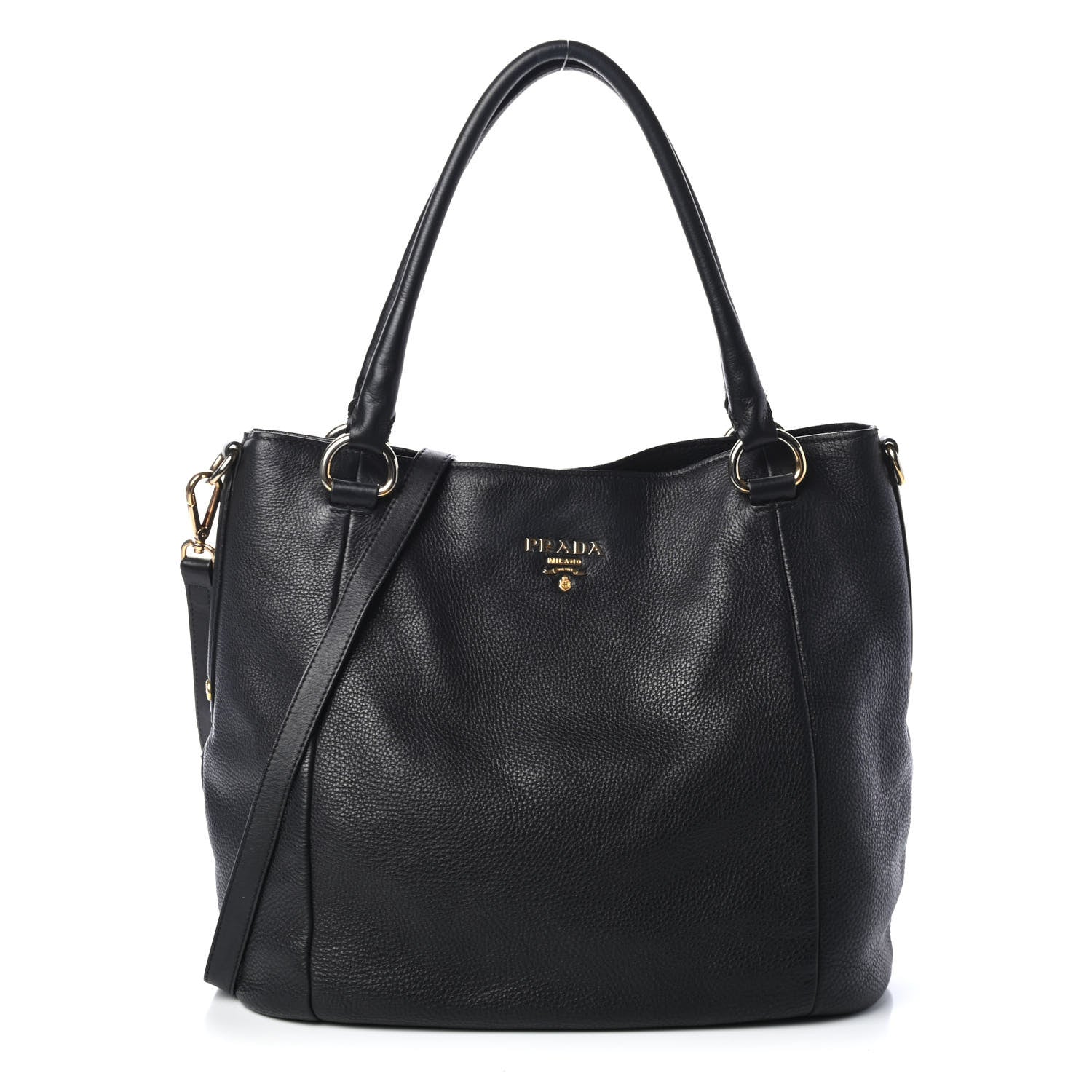 Prada Vitello Daino Tote Black 1 of 4