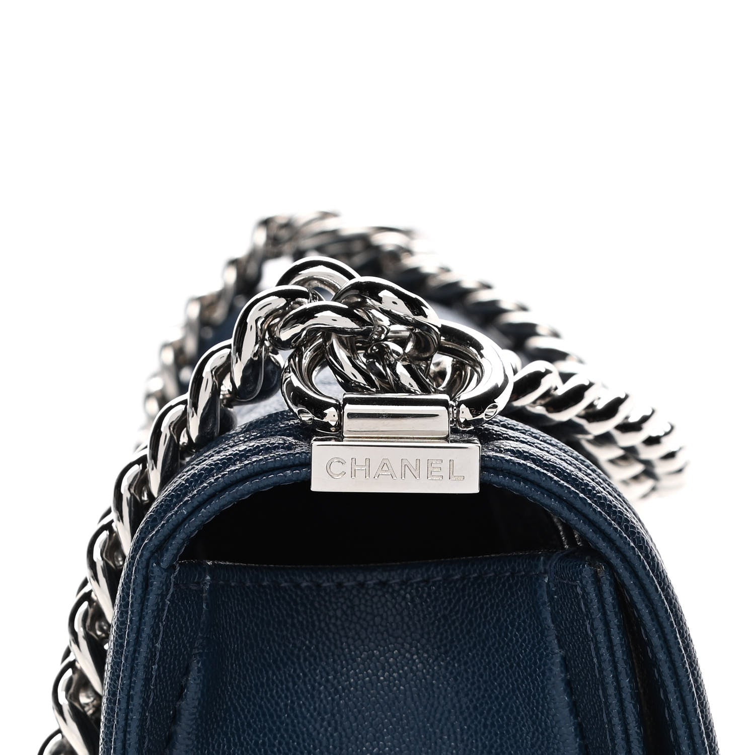 Chanel Iridescent Caviar Quilted Medium Boy Flap Blue 9 of 13