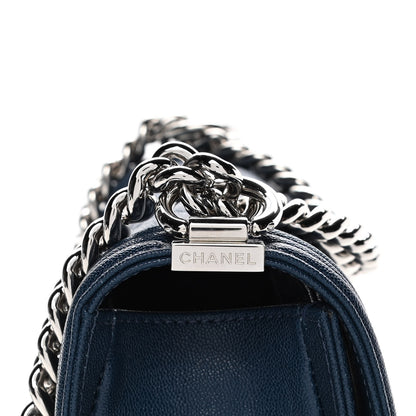 Chanel Iridescent Caviar Quilted Medium Boy Flap Blue 9 of 13
