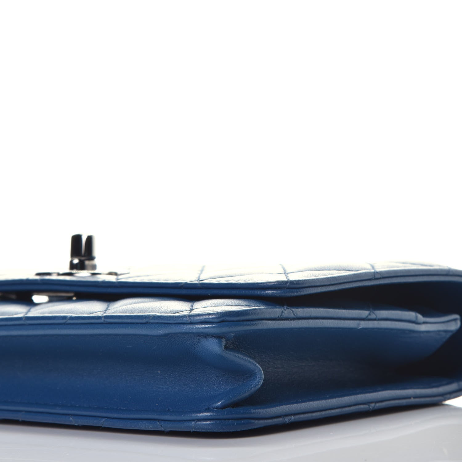 Chanel Lambskin Quilted Trendy CC Wallet On Chain WOC Blue 8 of 16