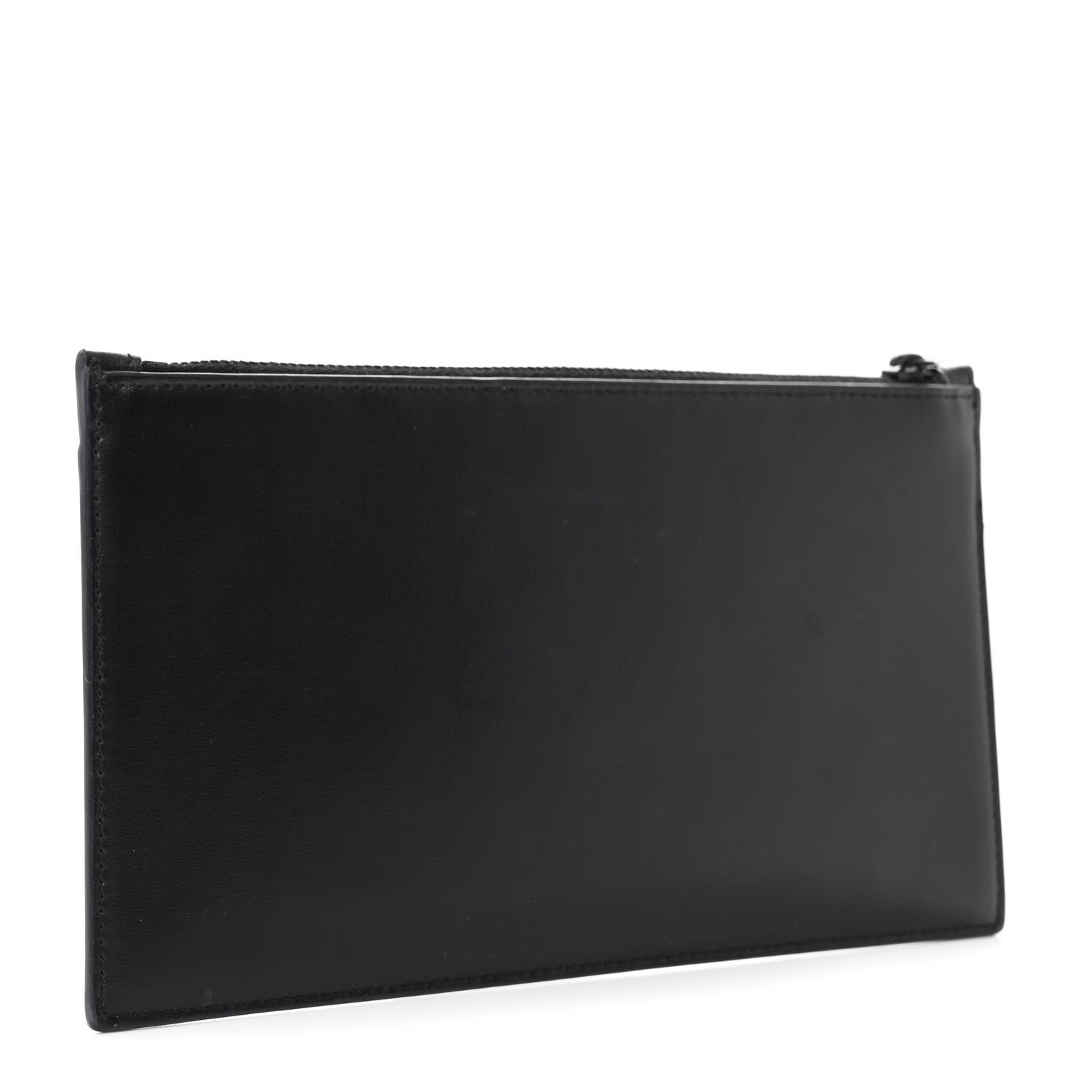 Saint Laurent Smooth Calfskin Monochrome Monogram Bill Pouch Black 3 of 9