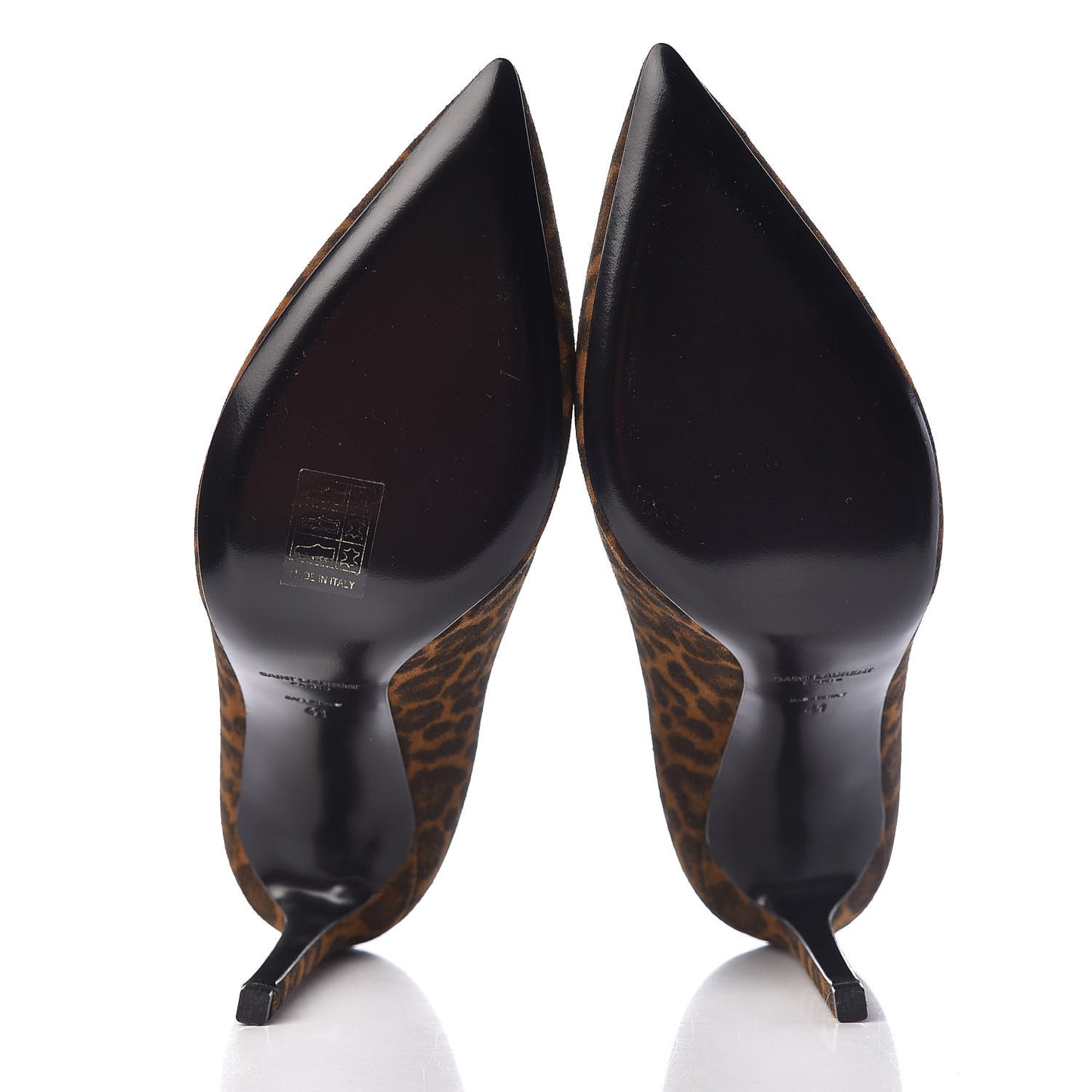 Suede Leopard Printed Paris 105 Pumps 41 Natural Coffee