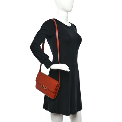 Saint Laurent Smooth Calfskin Le Maillon Satchel Orange 2 of 8