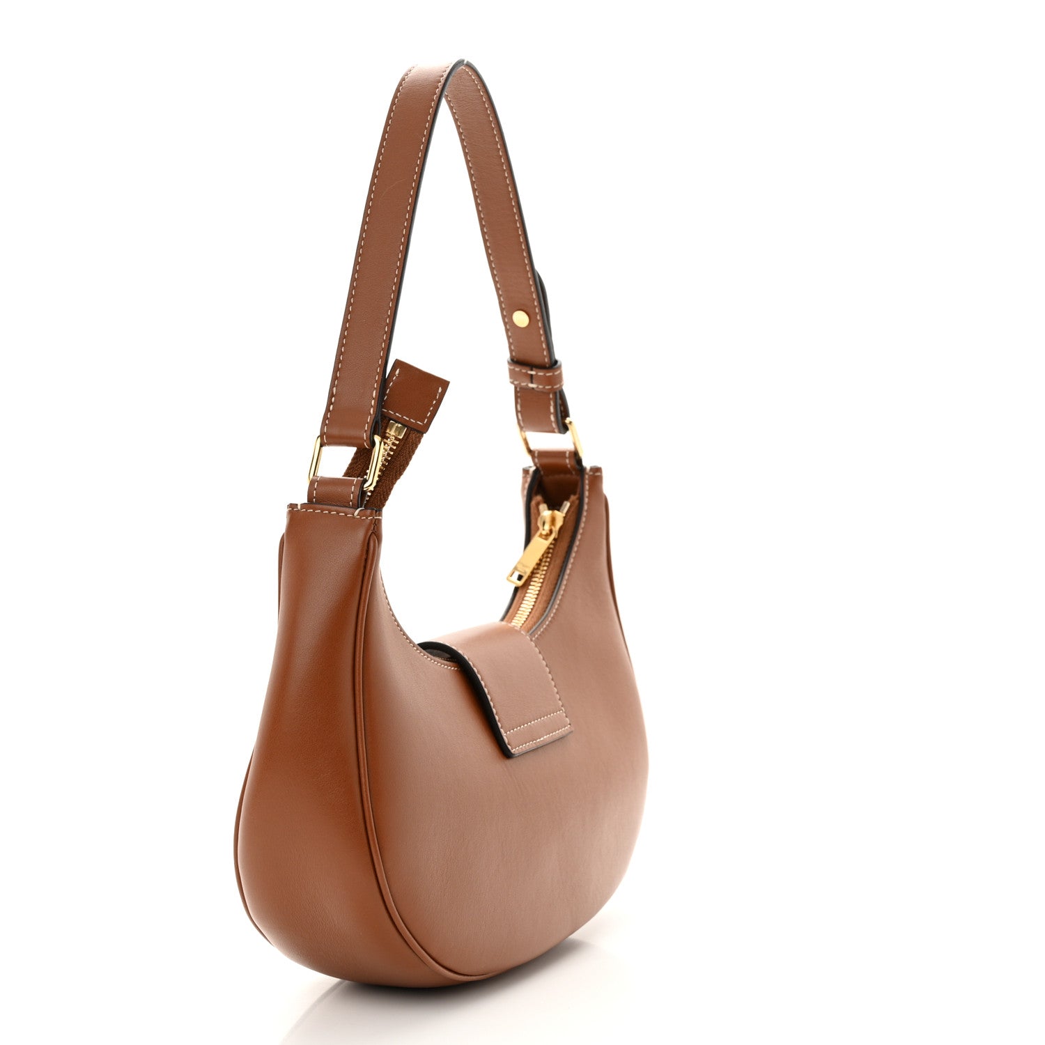 Celine Smooth Calfskin Medium Strap Ava Triomphe Shoulder Bag Tan 3 of 11