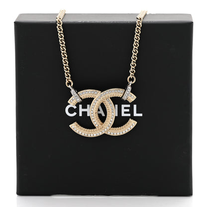 Chanel Crystal Logo CC Chain Necklace Gold 6 of 6