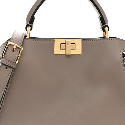 Fendi Vitello Tahiti Burro Medium Peekaboo Iconic Essentially Satchel Tortora Black 8 of 10